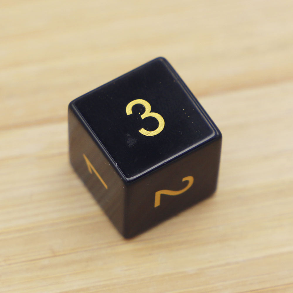 Black Onyx Polyhedral Dice Set for RPG Games (7 Pieces)