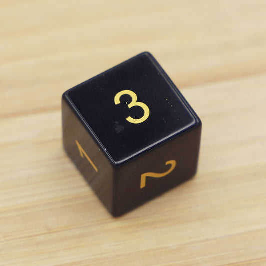 Black Onyx Polyhedral Dice Set for RPG Games (7 Pieces)