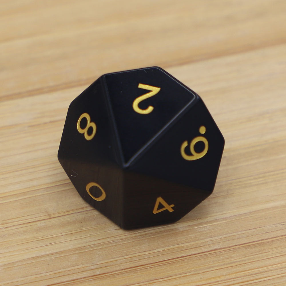 Black Onyx Polyhedral Dice Set for RPG Games (7 Pieces)