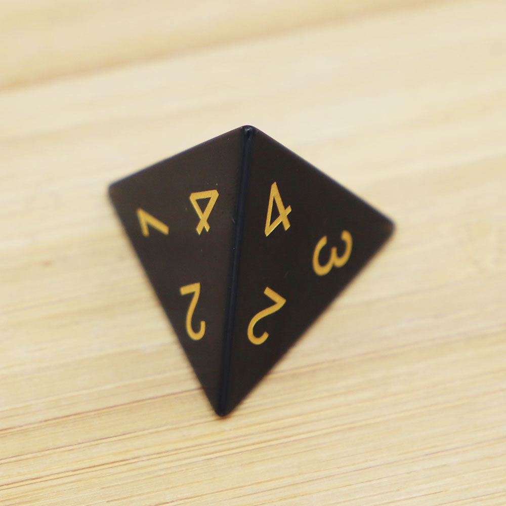Black Onyx Polyhedral Dice Set for RPG Games (7 Pieces)