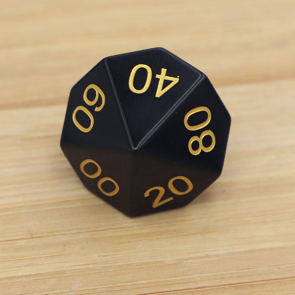 Black Onyx Polyhedral Dice Set for RPG Games (7 Pieces)