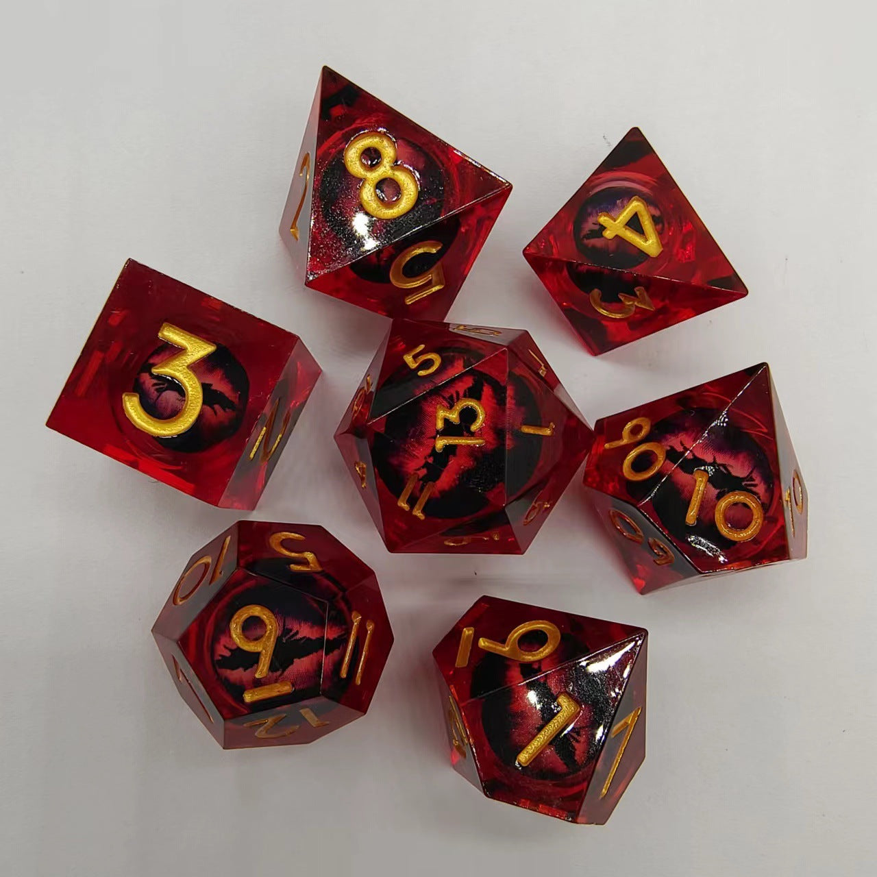 New Sharp Corner Resin Dice with Rotating Dragon Eye