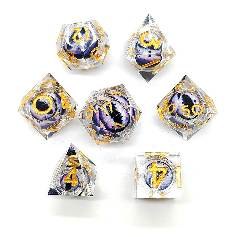 New Sharp Corner Resin Dice with Rotating Dragon Eye