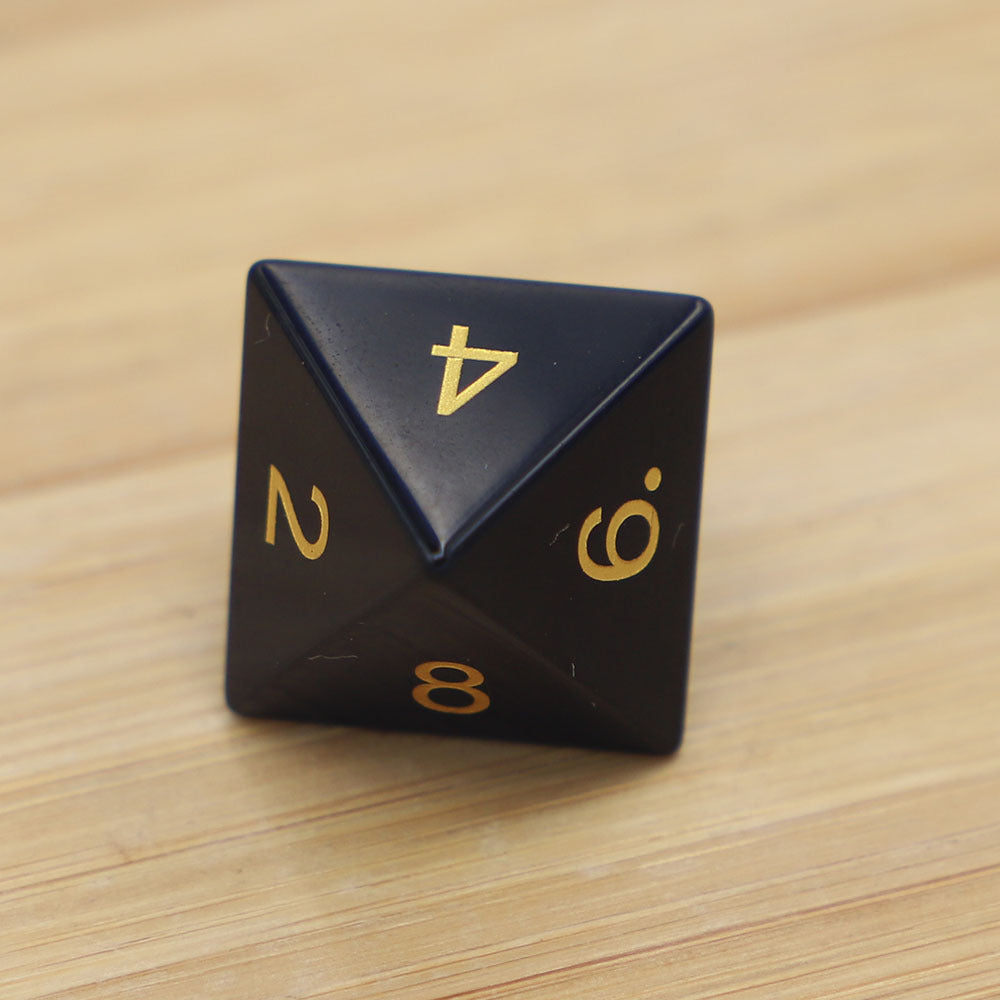 Black Onyx Polyhedral Dice Set for RPG Games (7 Pieces)