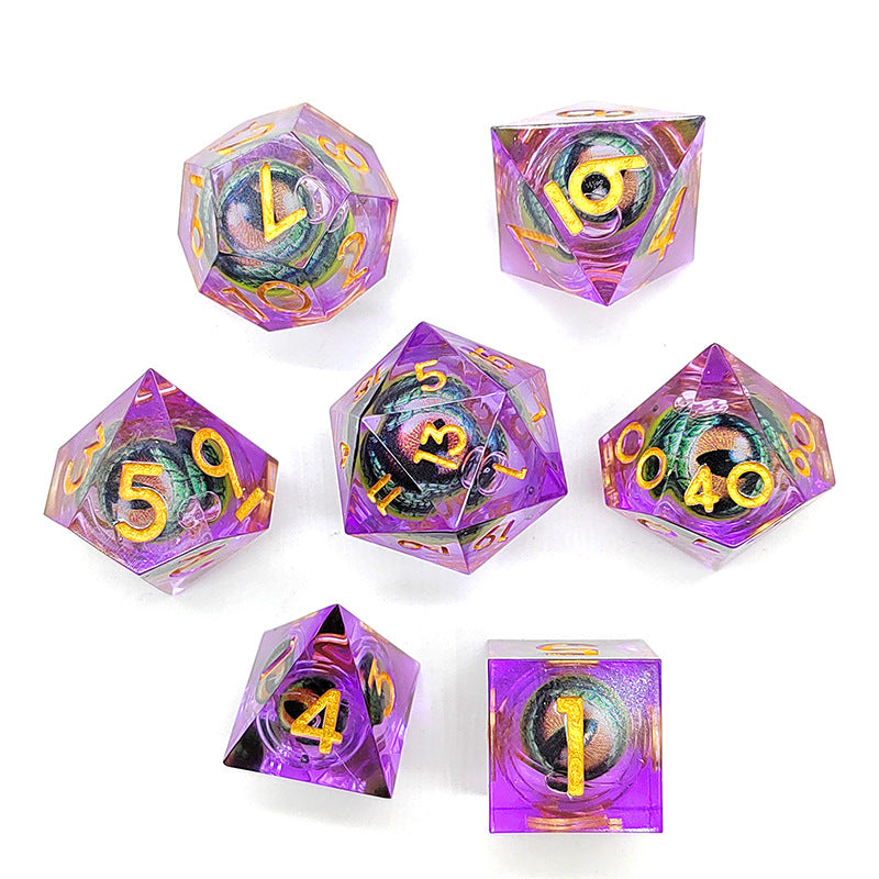 New Sharp Corner Resin Dice with Rotating Dragon Eye