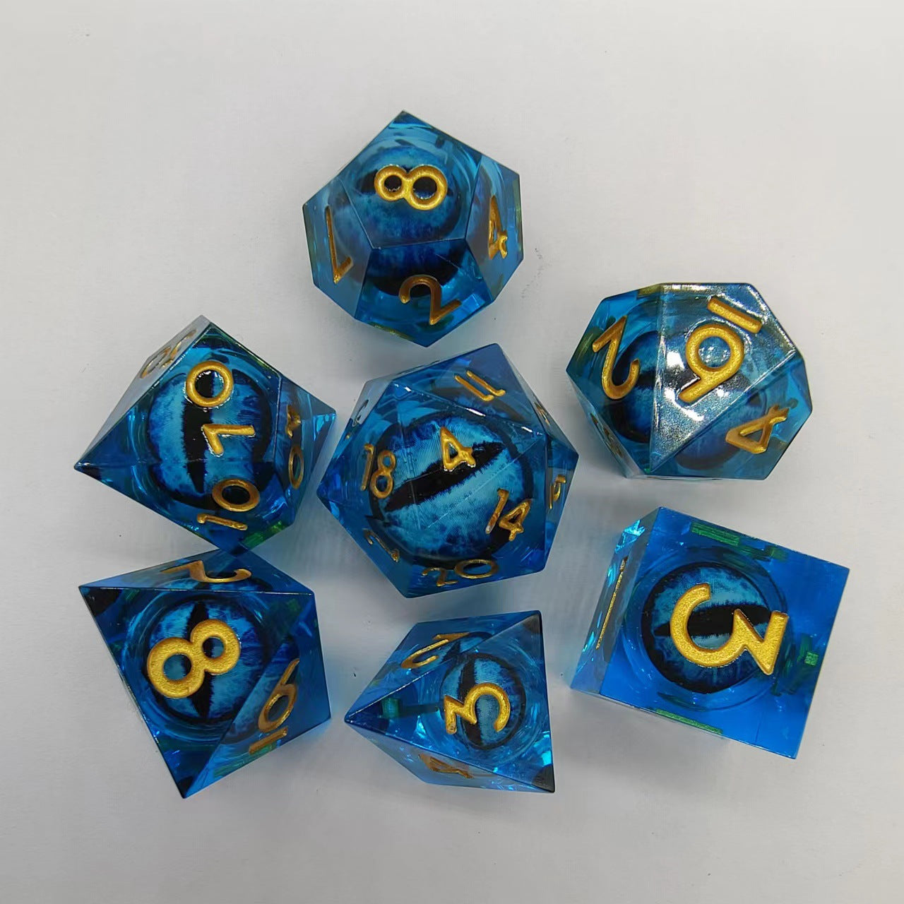 New Sharp Corner Resin Dice with Rotating Dragon Eye
