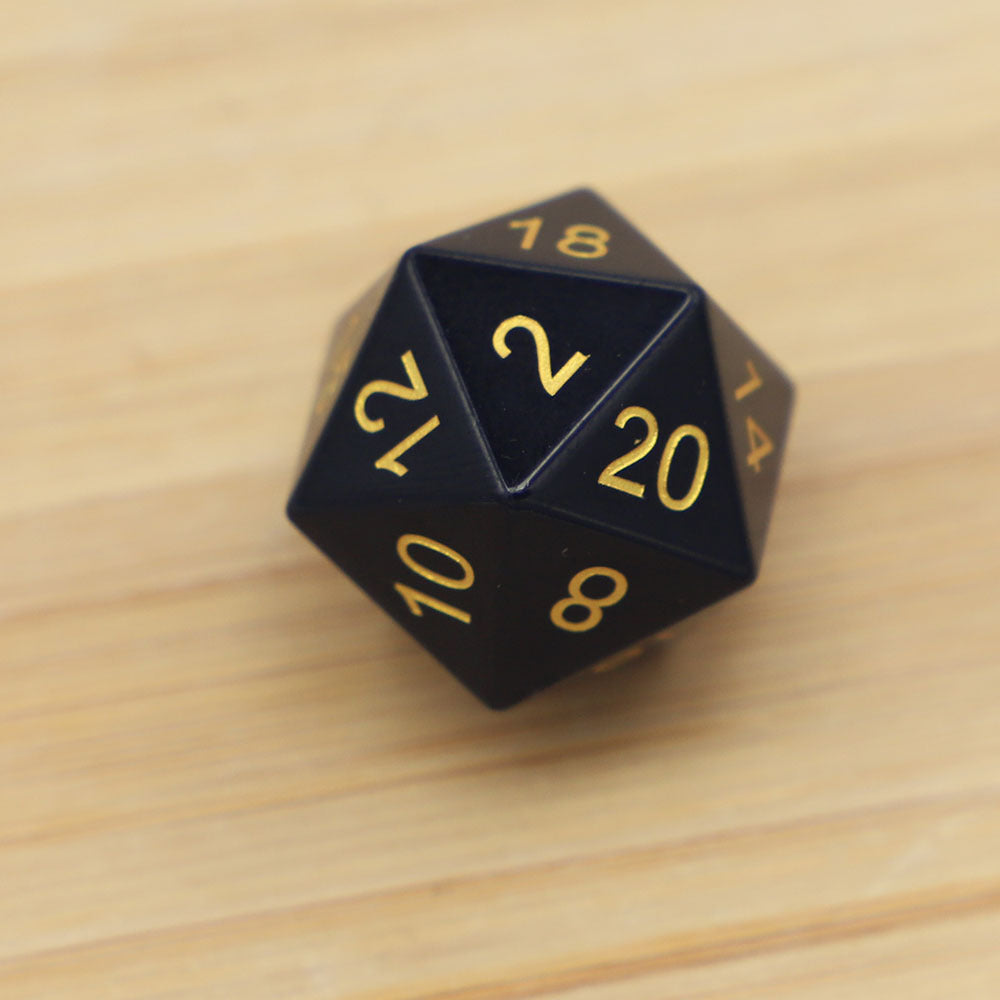 Black Onyx Polyhedral Dice Set for RPG Games (7 Pieces)